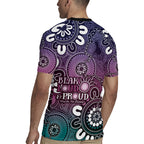 NAIDOC Week 2024 Fire Burning Rugby Jersey Aboriginal Dots Pink Art