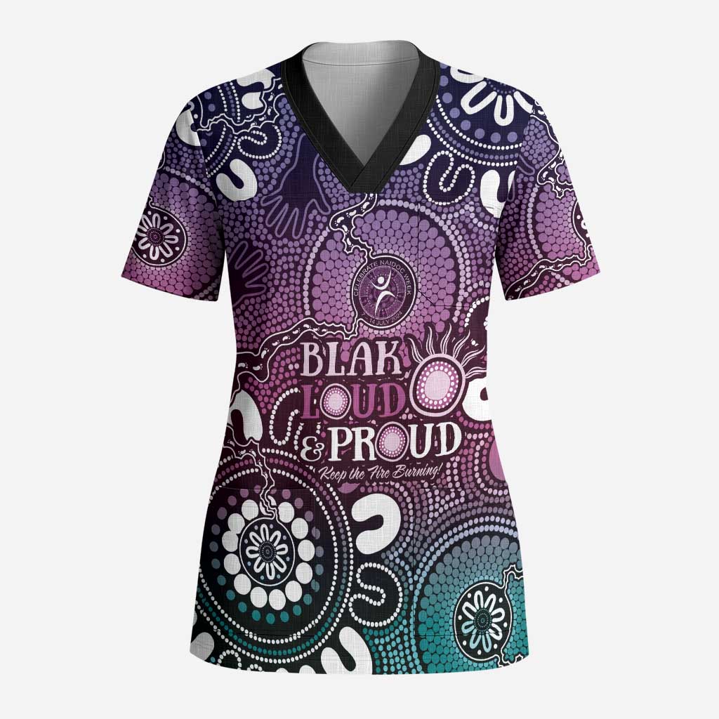 NAIDOC Week 2024 Fire Burning Scrub Top Aboriginal Dots Pink Art - Aussie Hoodie