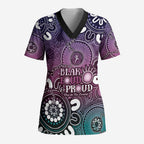 NAIDOC Week 2024 Fire Burning Scrub Top Aboriginal Dots Pink Art - Aussie Hoodie