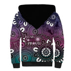 NAIDOC Week 2024 Fire Burning Sherpa Hoodie Aboriginal Dots Pink Art