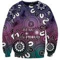 NAIDOC Week 2024 Fire Burning Sweatshirt Aboriginal Dots Pink Art
