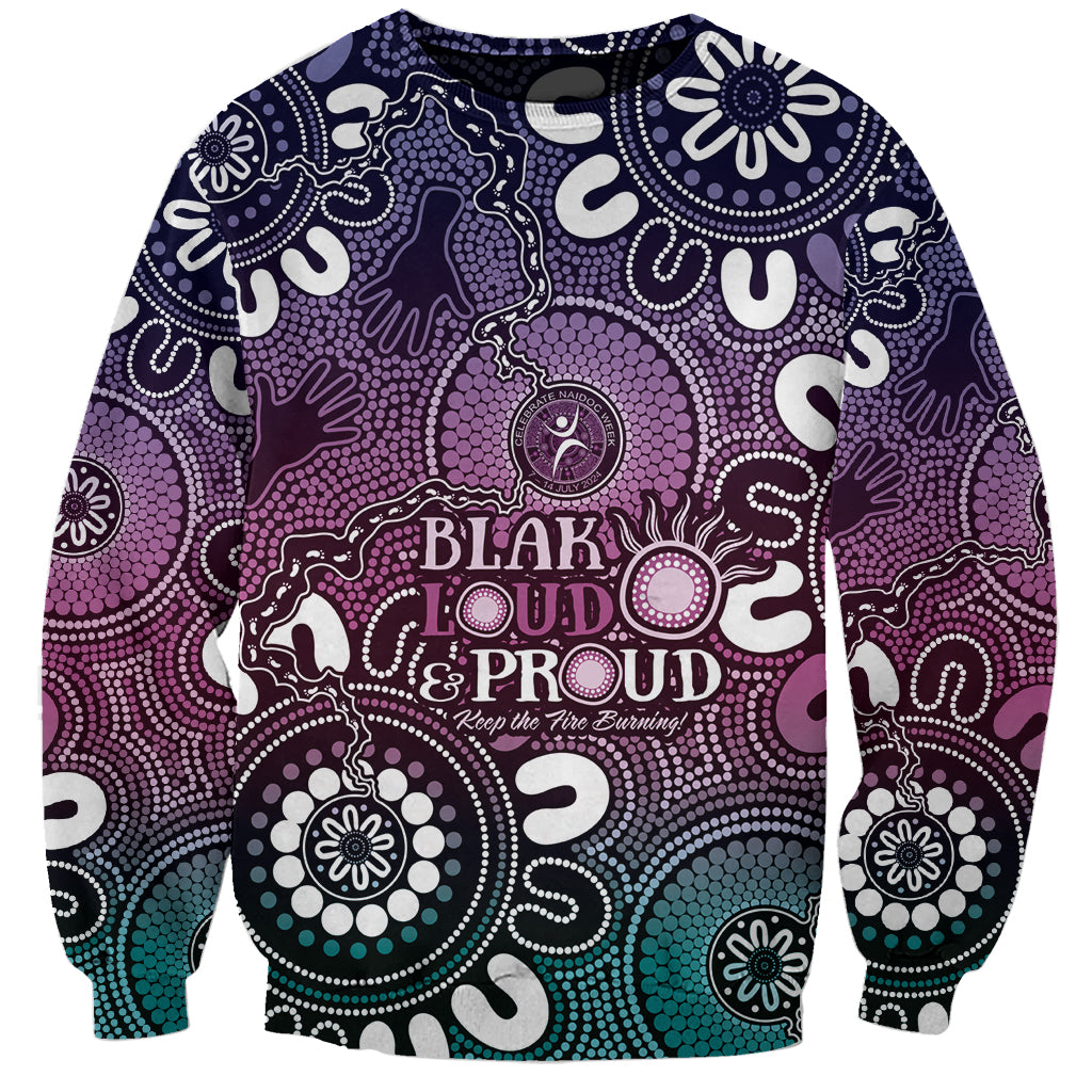 NAIDOC Week 2024 Fire Burning Sweatshirt Aboriginal Dots Pink Art