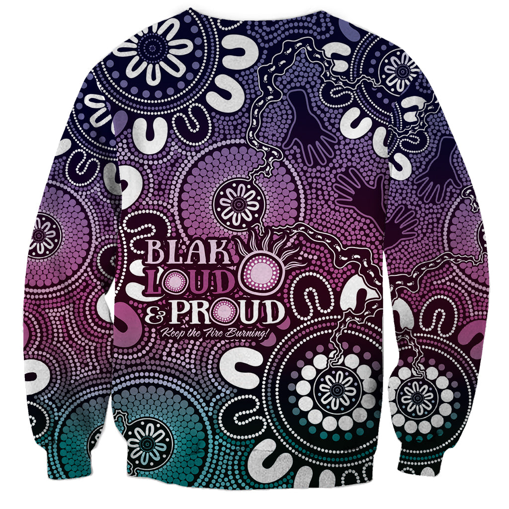 NAIDOC Week 2024 Fire Burning Sweatshirt Aboriginal Dots Pink Art