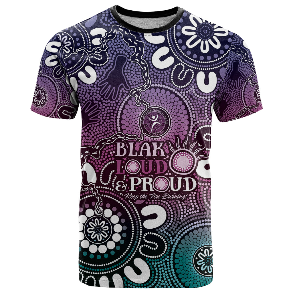 NAIDOC Week 2024 Fire Burning T Shirt Aboriginal Dots Pink Art