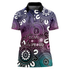 NAIDOC Week 2024 Fire Burning Women Polo Shirt Aboriginal Dots Pink Art