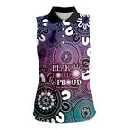 NAIDOC Week 2024 Fire Burning Women Sleeveless Polo Shirt Aboriginal Dots Pink Art
