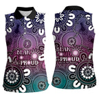 NAIDOC Week 2024 Fire Burning Women Sleeveless Polo Shirt Aboriginal Dots Pink Art