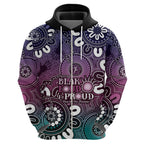 NAIDOC Week 2024 Fire Burning Zip Hoodie Aboriginal Dots Pink Art