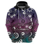 NAIDOC Week 2024 Fire Burning Zip Hoodie Aboriginal Dots Pink Art