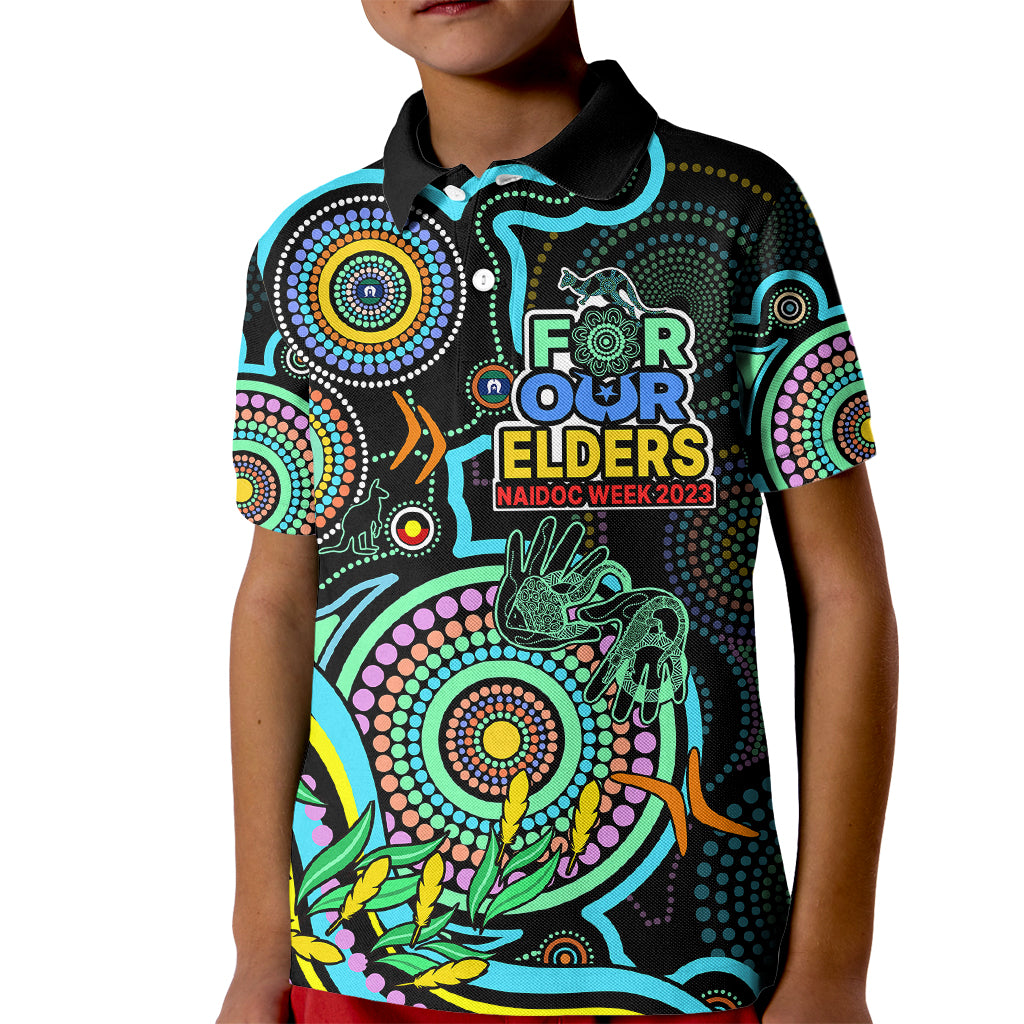 naidoc-week-2023-kid-polo-shirt-indigenous-tribal-ver02-aqua