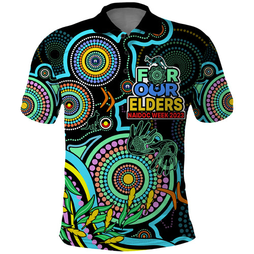 naidoc-week-2023-polo-shirt-indigenous-tribal-ver02-aqua