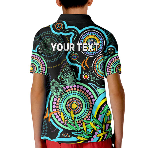 custom-naidoc-week-2023-kid-polo-shirt-indigenous-tribal-ver02-aqua