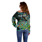 custom-naidoc-week-2023-off-shoulder-sweater-indigenous-tribal-ver02-aqua