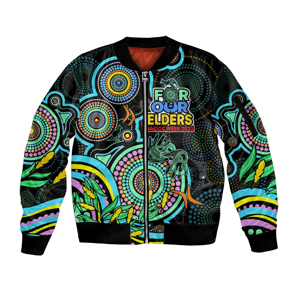 custom-naidoc-week-2023-sleeve-zip-bomber-jacket-indigenous-tribal-ver02-aqua