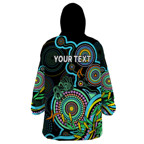 custom-naidoc-week-2023-wearable-blanket-hoodie-indigenous-tribal-ver02-aqua