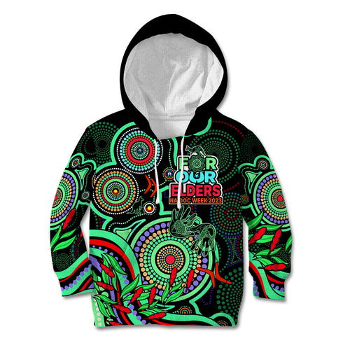 naidoc-week-2023-kid-hoodie-indigenous-tribal-ver02-green
