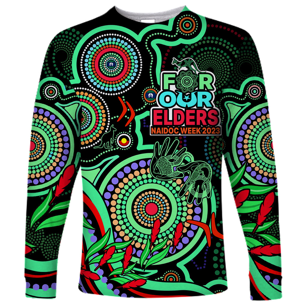 naidoc-week-2023-long-sleeve-shirt-indigenous-tribal-ver02-green