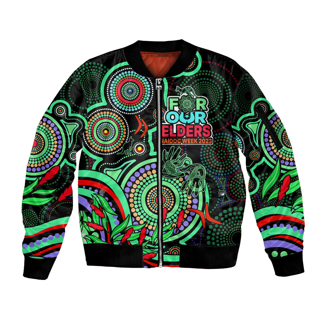 naidoc-week-2023-sleeve-zip-bomber-jacket-indigenous-tribal-ver02-green