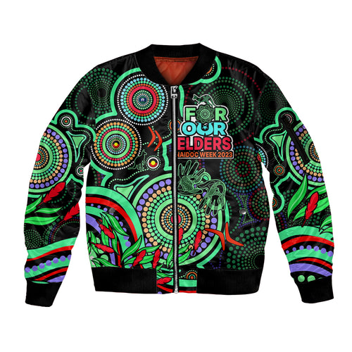 naidoc-week-2023-sleeve-zip-bomber-jacket-indigenous-tribal-ver02-green