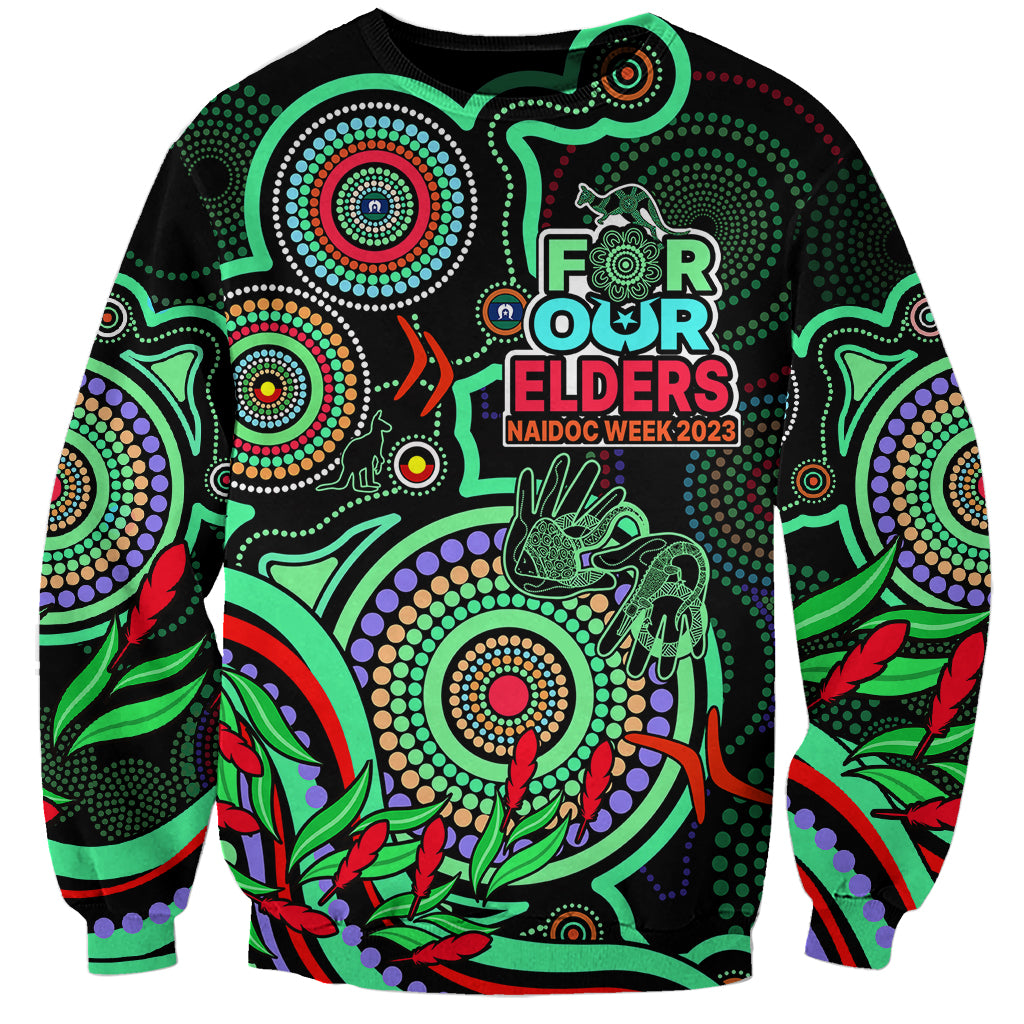 naidoc-week-2023-sweatshirt-indigenous-tribal-ver02-green