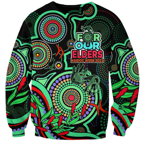 naidoc-week-2023-sweatshirt-indigenous-tribal-ver02-green