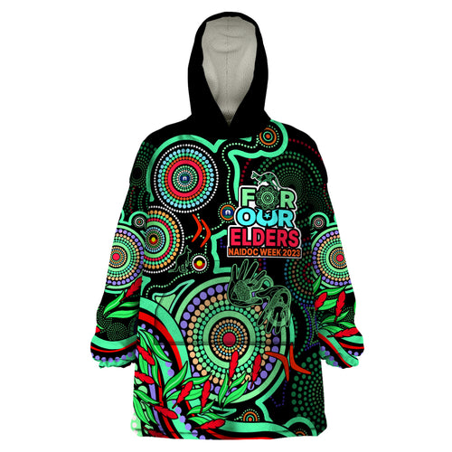 naidoc-week-2023-wearable-blanket-hoodie-indigenous-tribal-ver02-green
