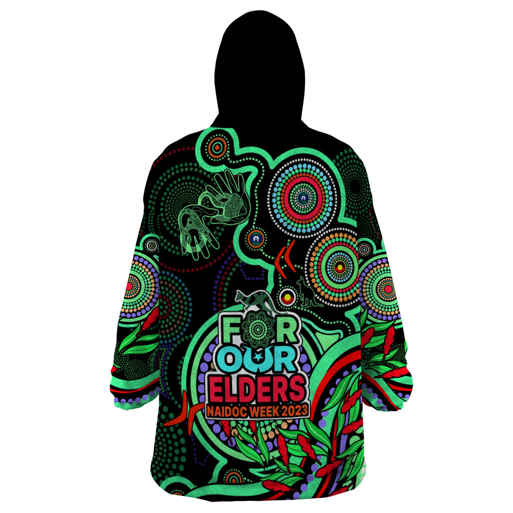 naidoc-week-2023-wearable-blanket-hoodie-indigenous-tribal-ver02-green