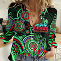 NAIDOC Week 2023 Women Casual Shirt Indigenous Tribal Ver.02 - Green LT9