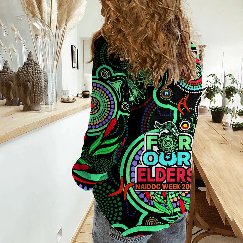 NAIDOC Week 2023 Women Casual Shirt Indigenous Tribal Ver.02 - Green LT9