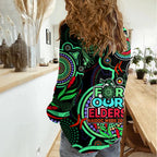 NAIDOC Week 2023 Women Casual Shirt Indigenous Tribal Ver.02 - Green LT9