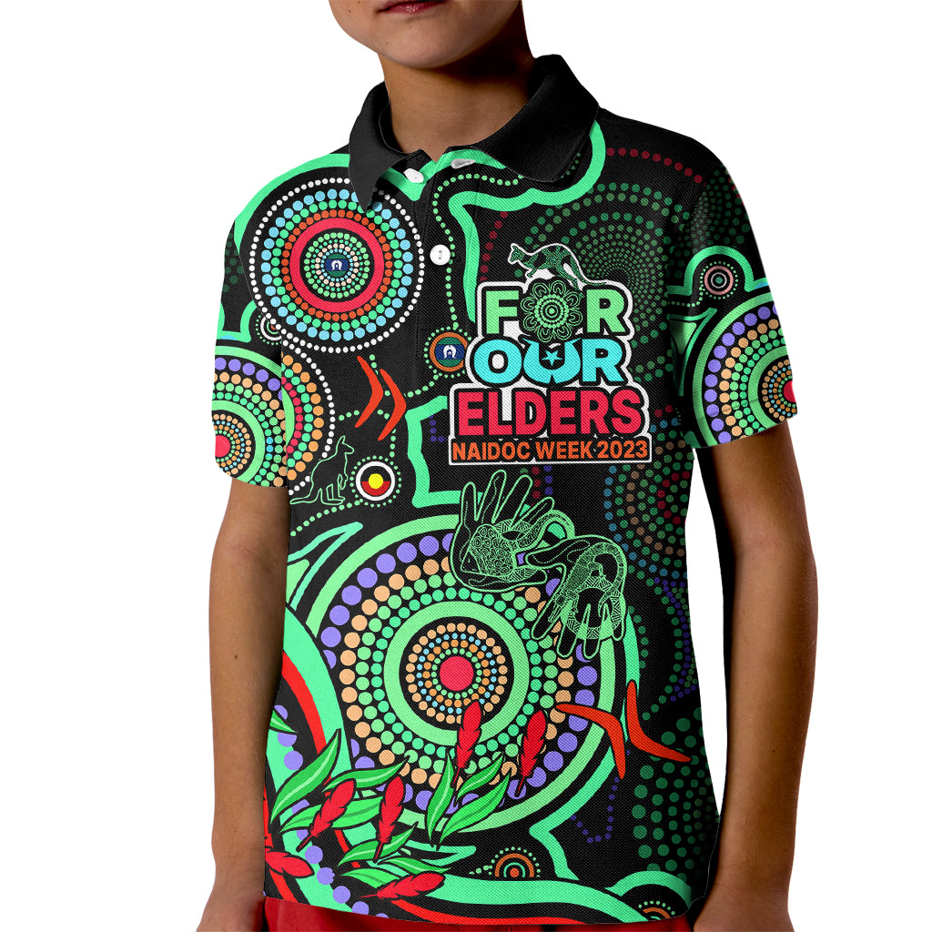 custom-naidoc-week-2023-kid-polo-shirt-indigenous-tribal-ver02-green
