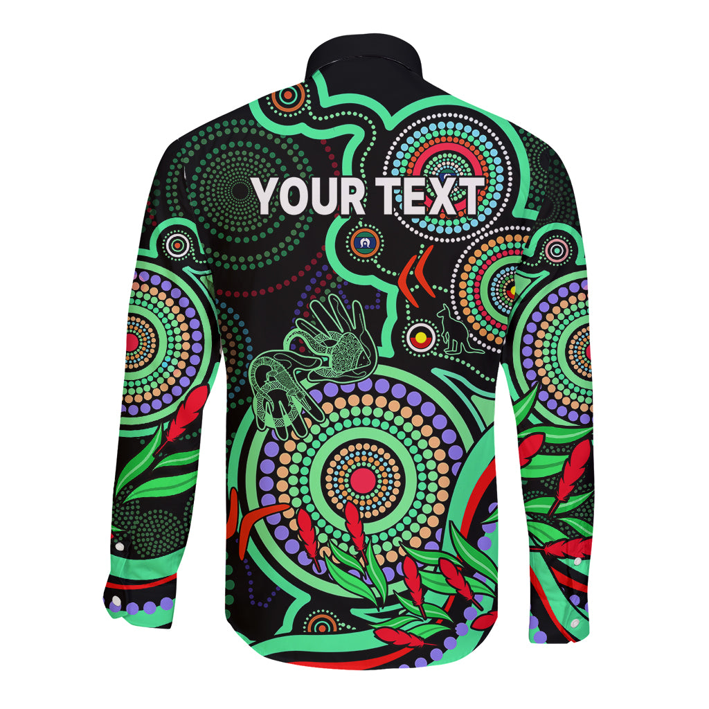 custom-naidoc-week-2023-long-sleeve-button-shirt-indigenous-tribal-ver02-green