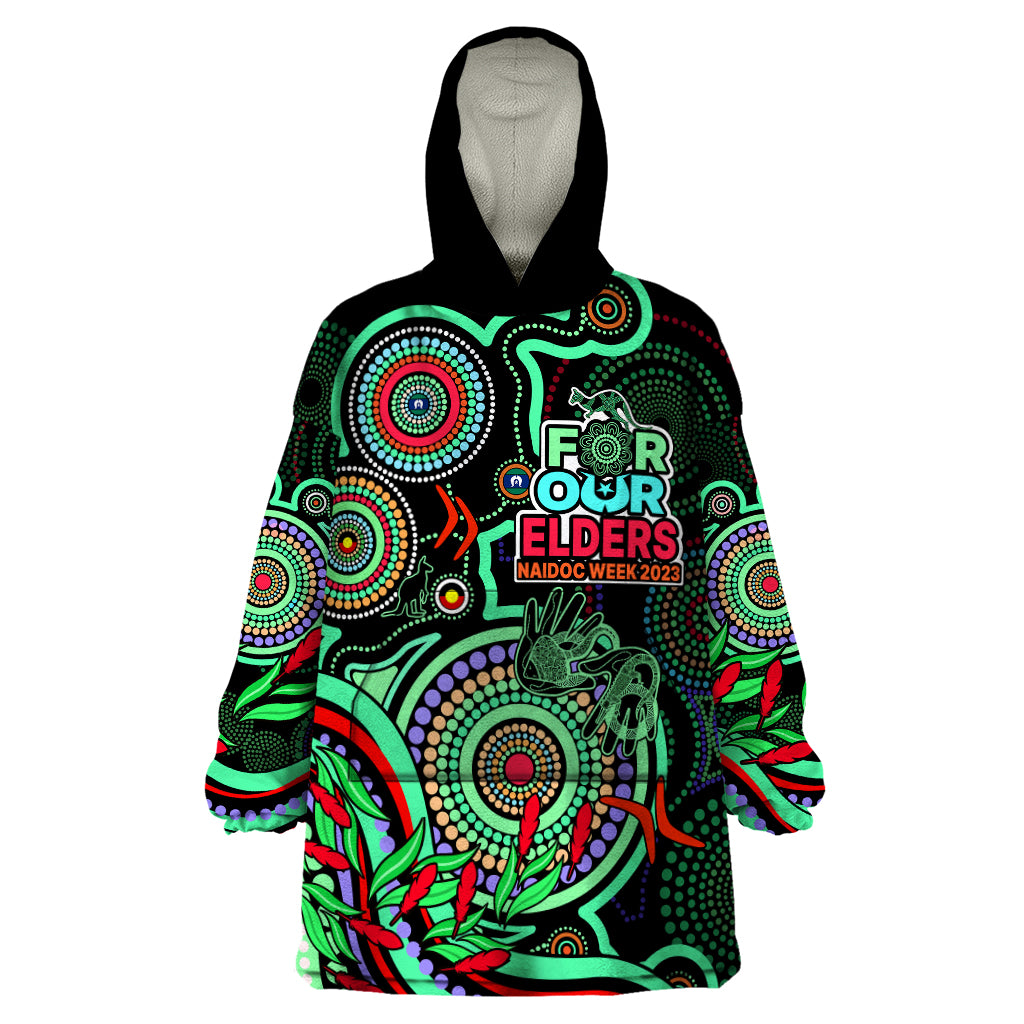 custom-naidoc-week-2023-wearable-blanket-hoodie-indigenous-tribal-ver02-green