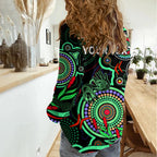Custom NAIDOC Week 2023 Women Casual Shirt Indigenous Tribal Ver.02 - Green LT9