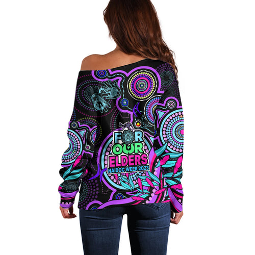 naidoc-week-2023-off-shoulder-sweater-indigenous-tribal-ver02-purple