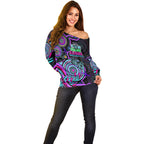 naidoc-week-2023-off-shoulder-sweater-indigenous-tribal-ver02-purple