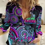 NAIDOC Week 2023 Women Casual Shirt Indigenous Tribal Ver.02 - Purple LT9