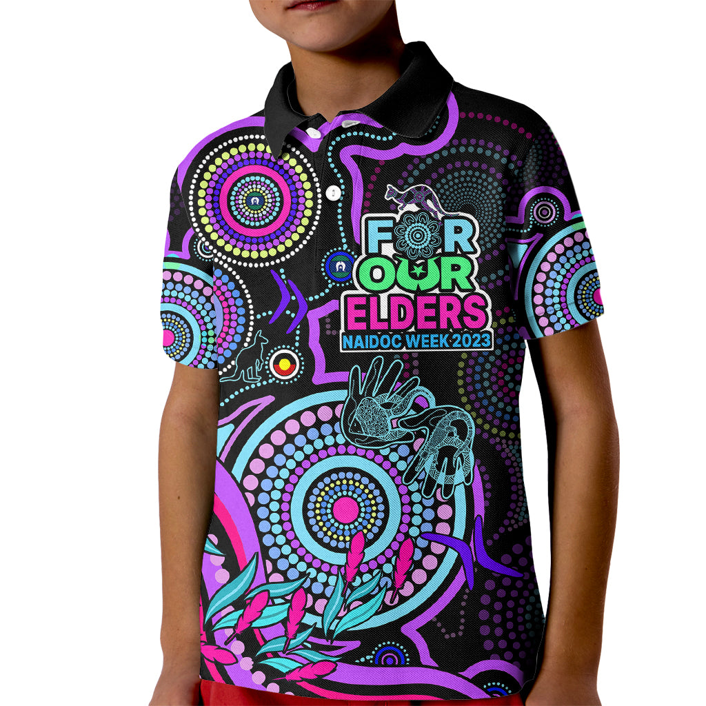 custom-naidoc-week-2023-kid-polo-shirt-indigenous-tribal-ver02-purple