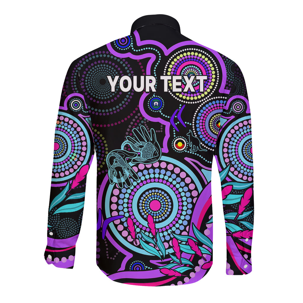 custom-naidoc-week-2023-long-sleeve-button-shirt-indigenous-tribal-ver02-purple