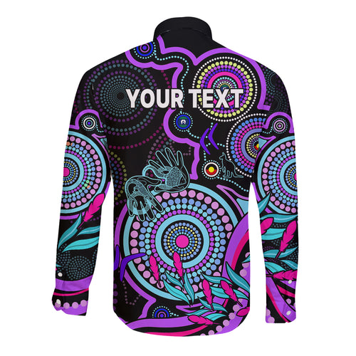 custom-naidoc-week-2023-long-sleeve-button-shirt-indigenous-tribal-ver02-purple
