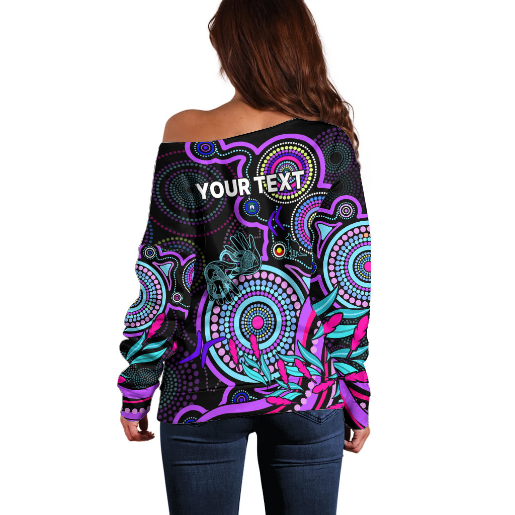 custom-naidoc-week-2023-off-shoulder-sweater-indigenous-tribal-ver02-purple