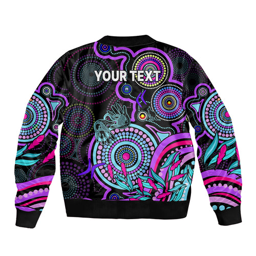 custom-naidoc-week-2023-sleeve-zip-bomber-jacket-indigenous-tribal-ver02-purple