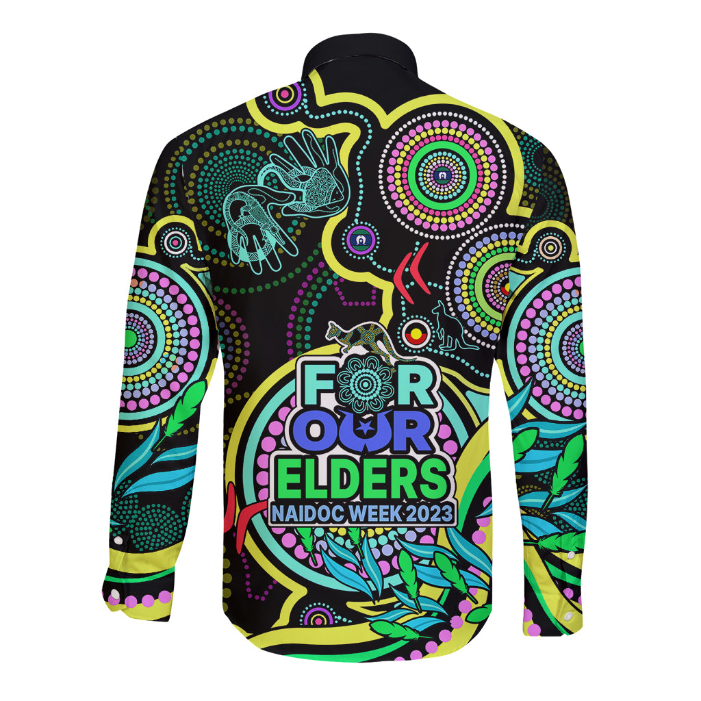naidoc-week-2023-long-sleeve-button-shirt-indigenous-tribal-ver02-yellow