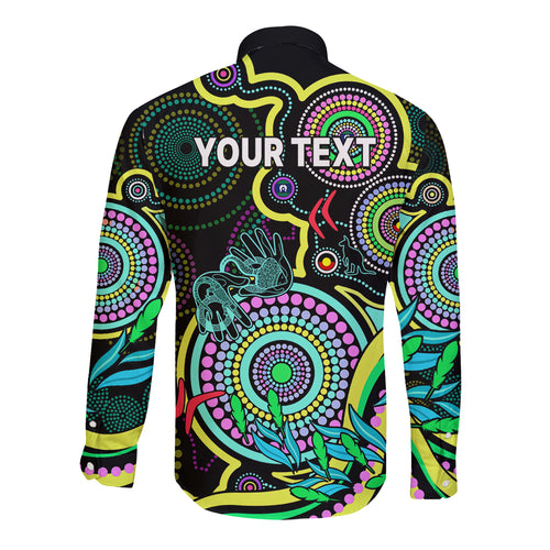 custom-naidoc-week-2023-long-sleeve-button-shirt-indigenous-tribal-ver02-yellow