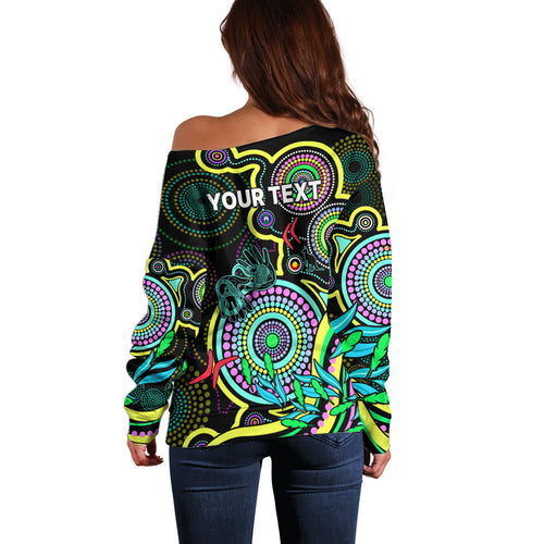 custom-naidoc-week-2023-off-shoulder-sweater-indigenous-tribal-ver02-yellow