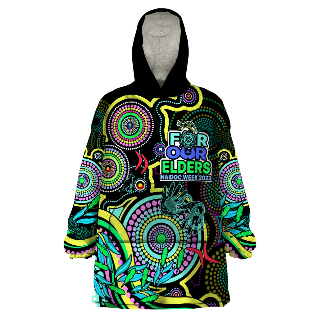 custom-naidoc-week-2023-wearable-blanket-hoodie-indigenous-tribal-ver02-yellow