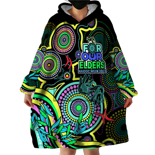 custom-naidoc-week-2023-wearable-blanket-hoodie-indigenous-tribal-ver02-yellow