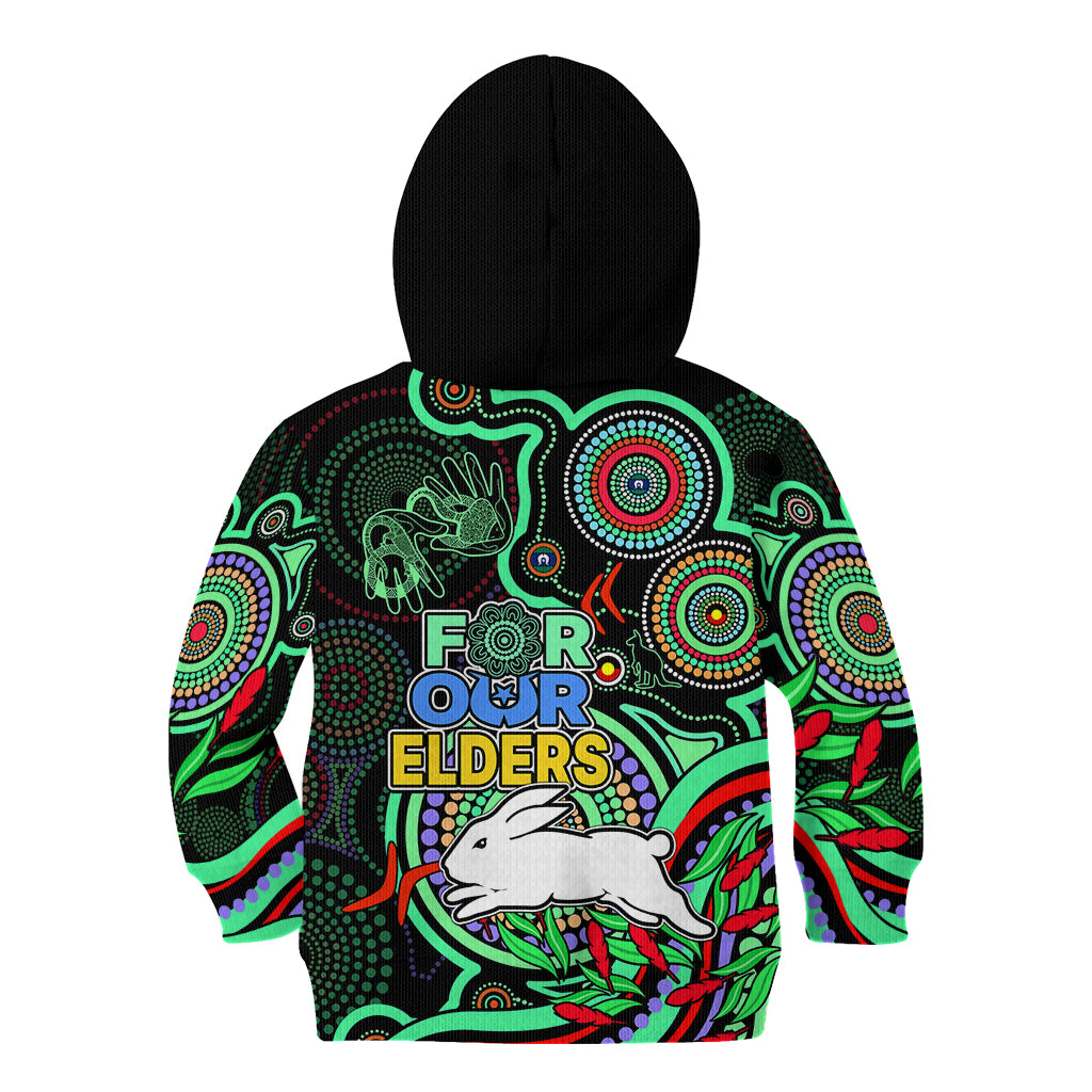 naidoc-2023-rabbitohs-rugby-kid-hoodie-the-bunnies-indigenous-tribal