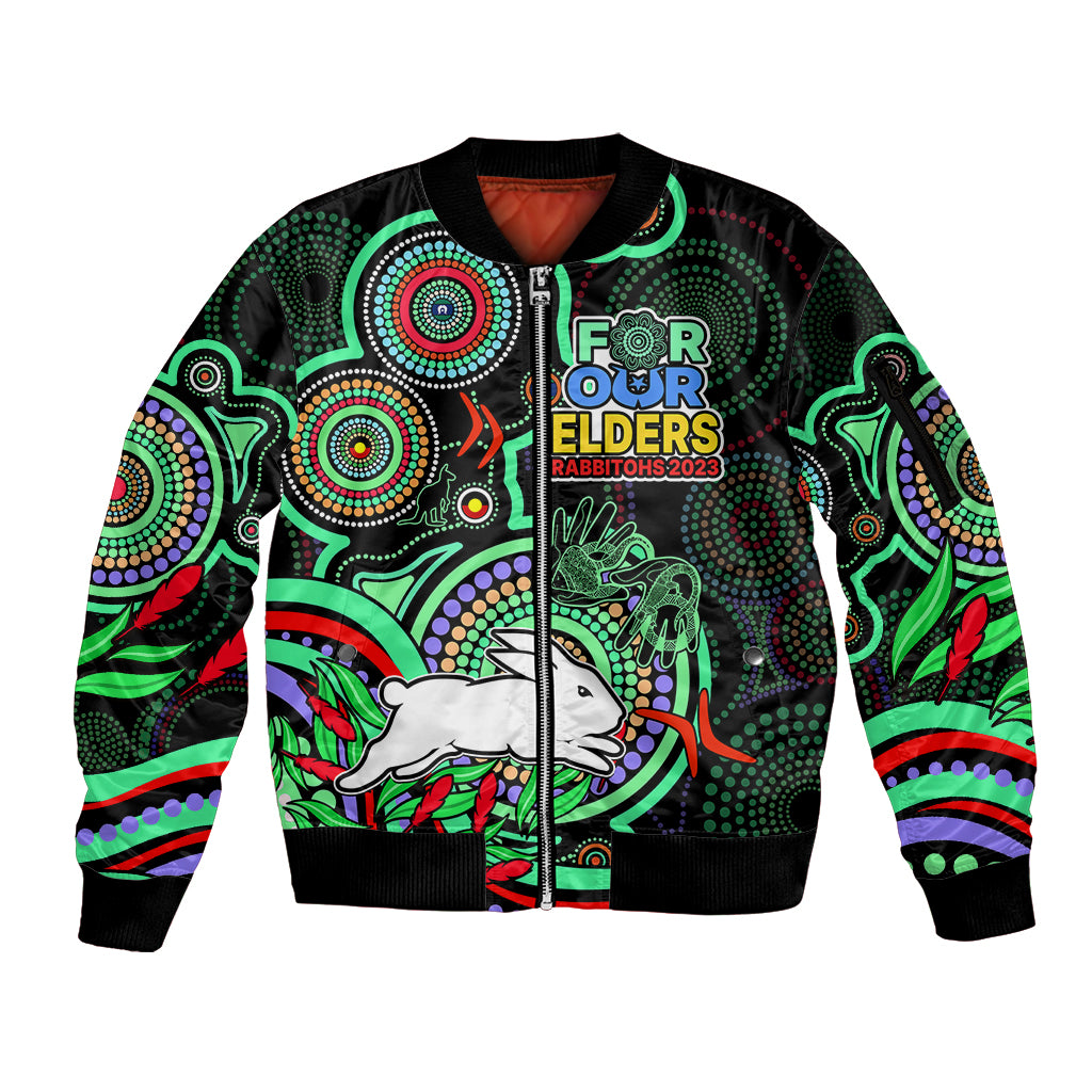 naidoc-2023-rabbitohs-rugby-sleeve-zip-bomber-jacket-the-bunnies-indigenous-tribal
