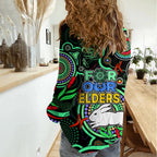 NAIDOC 2023 Rabbitohs Rugby Women Casual Shirt The Bunnies Indigenous Tribal LT9